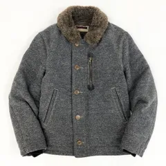 75f24 BLUE BLUE ブルーブルー N-1 デッキジャケット アウター ミリタリー 日本製 1 Sサイズ グレー コットンのサムネイル
