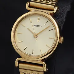 稼働 良品 セイコー 4N21-0052 QZ ゴールド文字盤 レディース腕時計 OSW 2000000 NSK