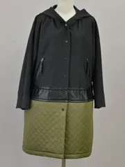 ヴィヴィアンタム VIVIENNE TAM  2WAY丈 フード 裾切替 コート 38サイズ チャコールグレー×カーキ レディース u_s F-L7731のサムネイル