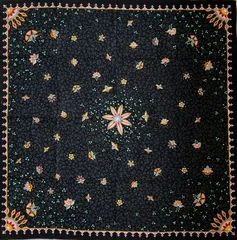 アンティークピケドプロヴァンス 百合風草花紋様スロー エンボス花織