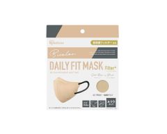 아이리스 오야마 입체 마스크 20장입 보통 사이즈 폭 약 12×높이 약 14 cm DAILY FIT MASK Filter+ 데일리 피트 필터 플러스 숨쉬기 쉬운 작은 얼굴 부드러운 이끈 실크 베이지×블랙 RN-H20SUE