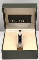 25k-134t【中古】GUCCI グッチ バングルウォッチ 1500L スクエアフェイス ステンレス クオーツ 腕時計 レディース