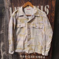 【Hollywood Ranch Market /ARMY ARMY】 ハリウッドランチマーケット ハリラン 聖林公司ウッドランド カモ 迷彩 フランネル ワークシャツ 1(S)