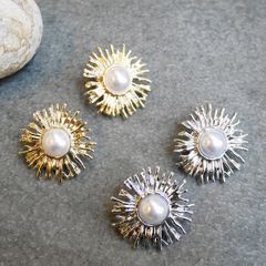 【amplis / アンプリス】glow pierce  /  ピアス パール ゴールド シルバー Gold Silver