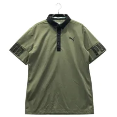 サイズ：M PUMA GOLF プーマゴルフ  半袖ポロシャツ 袖ロゴ  カーキ系 [240101532589] ゴルフウェア メンズ ストスト