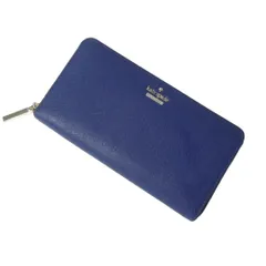 kate spade new york ケイトスペードニューヨーク 長財布 ロングウォレット ラウンドジップ ロゴ レザー 牛革 ネイビー レディース