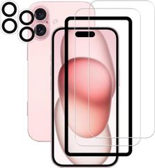 【在庫セール】フィルム 強化【硬度9H】アイフォン16 フィルム いphone16 キズ防止 2枚 耐衝撃 レンズ保護フィルム 飛散防止 全面保護 iPhone16 Touch対応 + 高感度タッチ ガラスフィルム2枚 気泡ゼロ iPhone16 16 貼り付