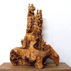 逸品】七福神 福禄寿様 古材 木彫り置物 - メルカリ