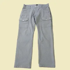 【PUMA】パンツ｜ウェスト85｜細ストライプ・ゴルフウェア｜白×グレー