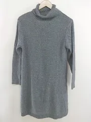 ◇ earth music&ecology タートルネック 長袖 膝丈 ニット ワンピース サイズS グレー レディース  【中古】 【1207040005258】