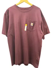 Carhartt (カーハート) Loose Fit Heavyweight S/S POCKET T-SHIRT ルーズ フィット ヘビーウェイト ポケットTシャツ K87-M 半袖 カットソー コットン グアテマラ製 L エンジ メンズ/027