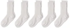 【特価商品】子供オーガニックコットン100% 日本製5足セット リブ無地クルー 51541-950 [癒足] キッズ