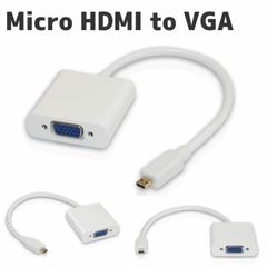 Micro HDMI to VGA 미니 D-Sub 15핀 급전 포트 첨부 변환 어댑터 오스메스 20cm 3.5mm 오디오 출력 대응 ​​720P/1080i/1080P 서포트 HDMI 타입 D