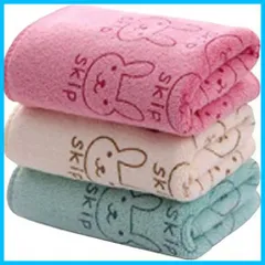 【速発送】l バスタオル 速乾 吸水 マイクロファイバー 肌触り良い 大判 キャラクター うさぎ柄 こども 70×140cm 3枚セット