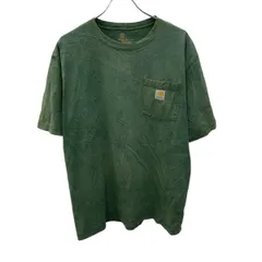 carhartt 半袖 ロゴTシャツ L グリーン プルオーバー ポケット付き ストリート カーハート 古着卸 アメリカ仕入 a705-5621