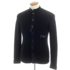 【中古】エンポリオ アルマーニ EMPORIO ARMANI コットン スタンドカラー リブニット カーディガン ブラック【サイズ46】【メンズ】のサムネイル