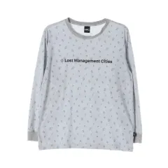 M LMC LMC LOSTMANAGEMENTCITIES(ロストマネージメントシティ) 青 フローラル ロゴ 長袖 Tシャツ