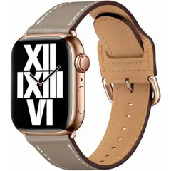 LOVLEOP アップルウォッチ バンド Apple Watch バンド 38mm 40mm 41mm (キャメルブラウン/ローズゴールド)