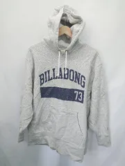 ◇ ⊇ BILLABONG ビラボン 裏起毛 長袖 プルオーバー パーカー サイズL ライトグレー メンズ E  【1409250033315】