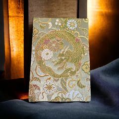 西陣織 御朱印帳 龍 ベージュゴールド