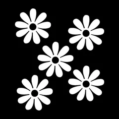 車 ステッカー 5個セット 花 花びら 植物 フラワー給油口 おもしろ バイク かっこいい カー用品 かわいい シール おしゃれ 転写式 白 黒 送料無料のサムネイル