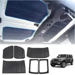 ジープ/Jeep ラングラー/Wrangler JK/JL 選択可 断熱材 防音 消音 屋根 窓 ドア 断熱 専用設計 簡単取り付け シート 日よけ ヘッドライナー ハードトップ アンリミテッド サハラ 室内温度 安定 内装 パーツ 6点セット カ [JL用]