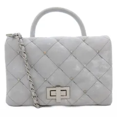 ダイアナ DIANA 美品 ハンドバッグ チェーンショルダー 2WAY キルティング ミニ ライトグレー /AE