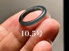 L12-156 氷種 高級感 黒翡翠 10.5号 天然グアテマラ産 A貨 本翡翠 くりぬき リング