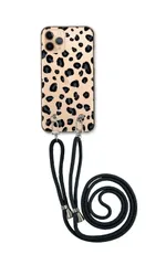 iPhone14ProMax アイフォン14 プロマックス スマホケース ショルダーストラップ 紐 付き ヒョウ柄 ヒョウ 豹柄 レオパード アニマル柄 透明ケース クリア かっこいい ネイビー カラー03