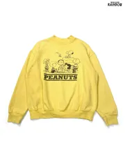 古着 PEANUTS ピーナッツ スヌーピー プリント キャラクター 長袖 スウェット トレーナー 黄 (ttu2508074)