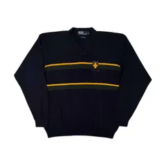 Ralph Lauren - ⭐️美品 ローレンラルフローレン コットン Vネック⭐️ セーター 刺繍ロゴ L 希少】ポロラルフローレン☆ワンポイント刺繍ロゴ Vネック