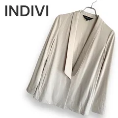 INDIVI インディヴィ アイボリー ベージュ テーラードジャケット 長袖 サイズ38 127-44016 レディースエレガント 305KZ