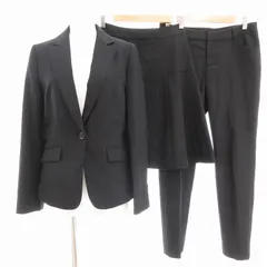 ロイヤルパーティー ROYAL PARTY 3点セット スーツ ジャケット パンツ 11 スカート 9 チェック 黒 ブラック 春夏 /AE