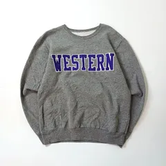 【最終値下げ SALE】WESTERN ワッペン ロゴ トレーナー スウェット 裏起毛 グレー　　B202507
