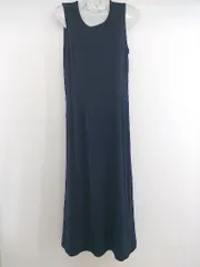 ◇ I.S. SUNAOKUWAHARA ノースリーブ ロング ワンピース サイズM ネイビー レディース P  【1301200001309】