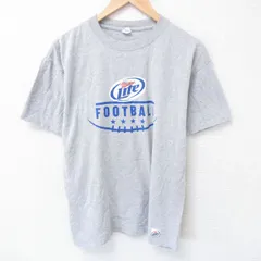L/古着 半袖 ビンテージ Tシャツ メンズ 00s フットボール クルーネック グレー 霜降り 25jun10 中古