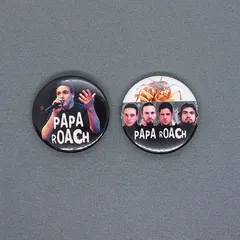 ロックバンド PAPA ROACH 缶バッジ 2個セット ピンバッジ 音楽