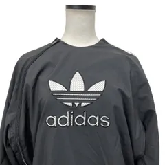 ◆ アディダス adidas 上着 長袖 プルオーバー トレーナー スウェット 黒 白 綿 XS 5号 レディース S5V080