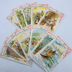 【 11枚セット!　まとめ 】クロモカード　フランス　アンティーク　※シャンクジャーナル・コラージュ・コレクションに最適！　ビンテージ　クロモス　紙もの まとめて　Chromo Card　　輸入雑貨　レトロ　.(CRM060)