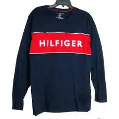 アウトレット品半額 TOMMY HILFIGER トミー ヒルフィガー メンズ シンボルカラーロゴ長袖クルーTシャツ 09T3710410NV サイズ S 日本サイズM