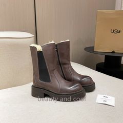 UGGの秋冬新作ファッションジッパー付きスノーブーツカレーカラー