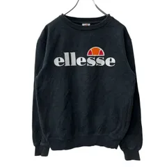 ellesseロゴスウェット トレーナー M～ ブラック エレッセ カットソー プリント トップス 冬物 a709-6481のサムネイル