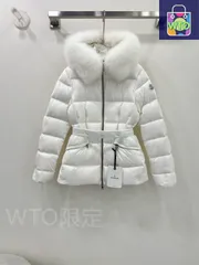 MONCLERモンクレール 白いダウンジャケッフード付き ウエストベルト｜本日限定特価｜新品未使用-WTO輸入0