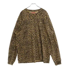 SUPREME (シュプリーム) 23AW Small Box Logo L/S Tee Leopard レオパード柄 スモールボックスロゴ 長袖Tシャツ カットソー ベージュ/ブラック