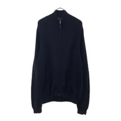 ジェイクルー 長袖 コットンニット ジップジャケット L ネイビー J.CREW メンズ