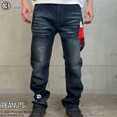 SNOOPY×Flag Staff Peanuts Denim Pants フラッグスタッフ スヌーピー デニムジーンズ 刺繍 インディゴ 452101 ジーパン ジーンズ ウッドストック