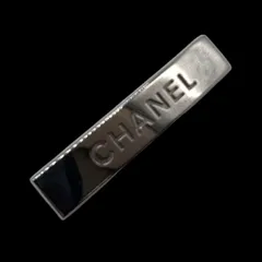 希少 美品 CHANEL シャネル ロゴ 99P バレッタ ヘアクリップ シルバーカラー ヴィンテージ