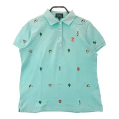 サイズ：2 PEARLY GATES パーリーゲイツ  半袖ポロシャツ 刺繍 総柄 ブルー系 [240101423146] ゴルフウェア レディース ストスト