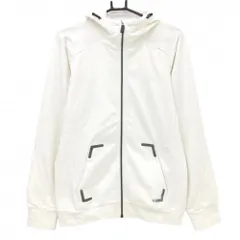 ★値下げ★アディダス ジップパーカー 白×黒 ロゴ白 ブルゾン  メンズ M ゴルフウェア adidas