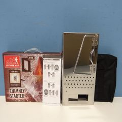 OUTDOOR MAN 火起こし器 チムニースターター 焚き火台 折りたたみ収納式 KOBG‐005V